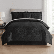 Mainstays 11-Piece Bed in a Bag Comforter Set with Sheets, Black Velvet, King