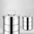thumbnail image 1 of UPGRATOR Plated Silver 4 Tier Stainless Steel Lunch Container Insulated for Keeping Food and School, 1 of 8