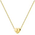 thumbnail image 1 of Collier Initial Cœur Minuscule pour Femmes Filles, Plaqué Or 14k, 1 of 4
