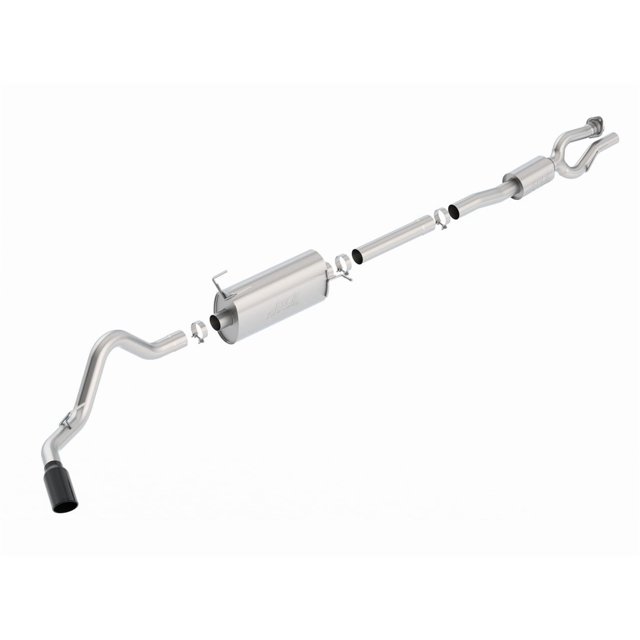 Borla Exhaust System Kit 140798 S-Type Cat Back System; T-304 Stainless Steel; With Muffler; Dual Exhaust With Single Exit; Single Passenger Side Rear Exit