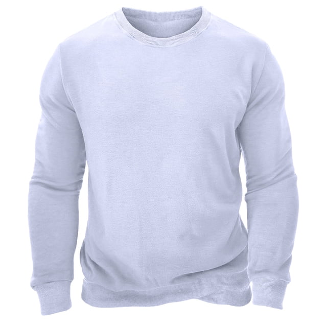 vdgthytj Plush Sweatshirt for Men Fall Comfy Warm Long Sleeve Crewneck Pullover Thick Padded Solid Color Tops