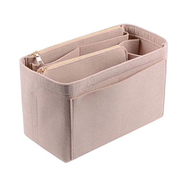 yingyy Sleek And Practical Women Makeup Organizer Fine Workmanship Multi Grid For Partition Storage beige L 30*15*16cm 1Set
