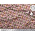 thumbnail image 3 of Soimoi Poly Georgette Fabric Stripe & Sparrow Bird Print Sewing Fabric Yard 52 Inch Wide, 3 of 3