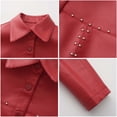 thumbnail image 4 of Yuyuzo Womens Cropped Leather Jackets Casual Motorcycle Jacket Button down Coat Outerwear, 4 of 7
