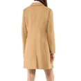 thumbnail image 3 of INSPIRE CHIC Manteau Long d'Hiver pour Femme à Revers Cranté, Manches Longues, Simple Boutonnage, Brun, G, 3 of 7