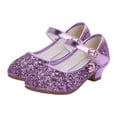thumbnail image 4 of Wdgfv Ballerines Filles Scintillantes Fête Mary Jane Princesse Chaussures de Robe Violet 9-9,5 Ans, 4 of 6