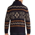 thumbnail image 4 of MAWCLOS Men Cardigan Sweater Lapel Cardigans Zip Up Outwear Slim Fit Travel Long Sleeve Sweaters Navy Blue 2XL, 4 of 6