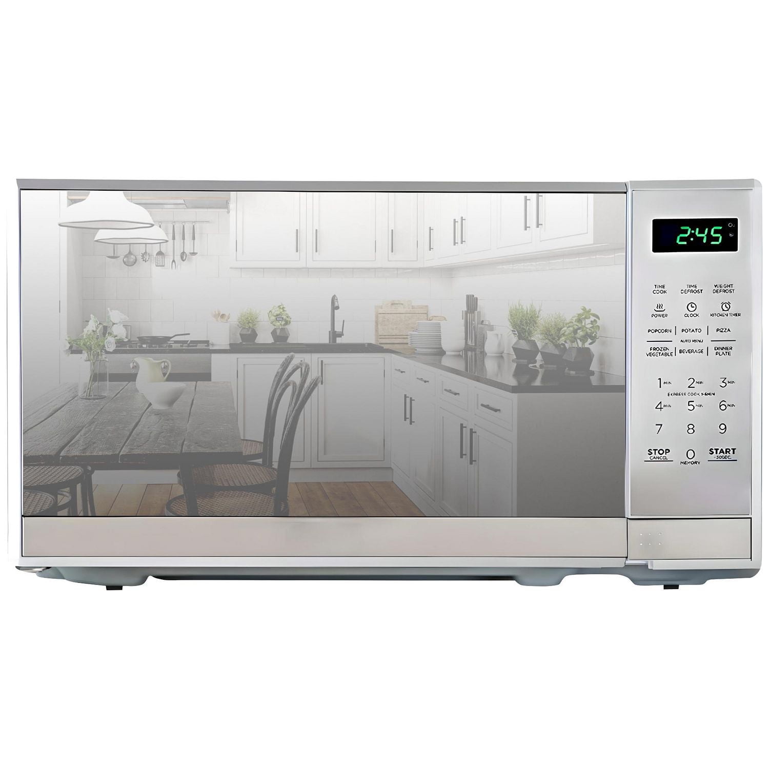 Total Chef 0.7 Cu.ft Countertop Microwave Oven with Digital Controls Stainless Steel, 700 Watts
