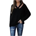 thumbnail image 2 of EGNMCR Cardigans pour Femmes, Chandails pour Femmes Mode Femmes Couleur Unie Manches Longues Chandail Col en V Décontracté Hauts de Chandail Femmes Chandail, 2 of 7