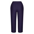 thumbnail image 5 of Women's Summer Comfortable Loose Wide Legged Fashion Solid Color Capris RXIRUCGD Violet, Taille: S, 5 of 5