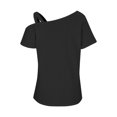 thumbnail image 3 of tarylea Going Out Tops For Women 1 Cold Shoulder Top Eyelet Short Sleeve Shirts Loose Fitted, 3 of 4