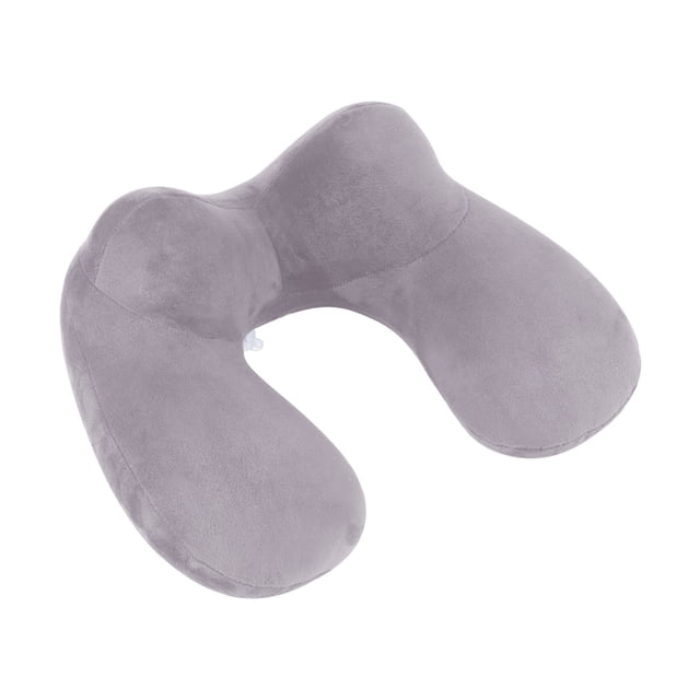 U-Shaped Inflatable Travel Pillow | Hump Design Neck Support Cushion for Airplane Flights, Compact Portable Comfort for Long Trips, PVC Flocked Soft Texture, Elastic and Comfortable