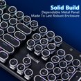thumbnail image 3 of Redragon Clavier de Machine à Écrire Sans Fil, Clavier de Jeu Mécanique, Bluetooth/2,4 GHz/fil, Rétroéclairage DEL RVB, Rechargeable, Commutateur Bleu - Clic, Panneau en Métal Solide, Touches Rondes, Noir, 3 of 7