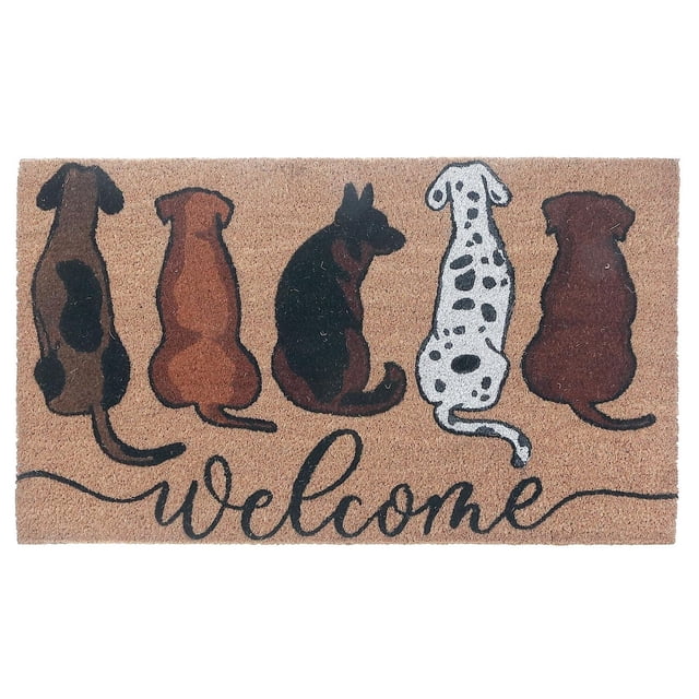 Coir Door Mat Dog Welcome