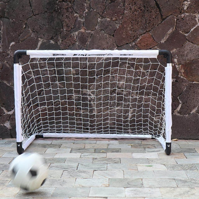 Ensemble de But de Soccer pour Enfants, Mini But de Cour Arrière, Filet et Ballon Pliants Portatifs, Filet et Ballon Blancs pour Jeunes, Ensemble de Ballon et Ballon pour Enfants, Ballon Blanc avec Sac de Rangement