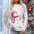 thumbnail image 1 of Sweat à Capuche de Noël pour Femmes Manches Longues Décontracté Impression de Noël Col Rond Pull Tunique Hauts Sweat-Shirts Tendance en Solde, 1 of 5