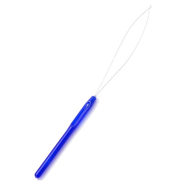 Beads Loop Pulling Professional Tool tools are made Plastic-Handle Extension Threader Knitting Wig Sewing Repair Blue