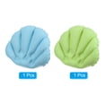 thumbnail image 3 of Unique Bargains Inflatable Bath Pillow with Suction Cups, Terry Cloth Covered Neck Support (Blue, Green) 2 Pack, 3 of 6