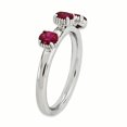 thumbnail image 3 of Bague en Argent Sterling Stackable Expressions Rubis Créé Trois Pierres Taille 7, 3 of 3