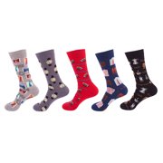 Multicolor Socks 5 Pairs Women Socks Print Socks Gifts Cotton Long Funny Socks for Women Novelty Funky Cute Socks