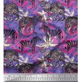 thumbnail image 1 of Soimoi Purple Moss Georgette Fabric Leopard Skin,Leopard & Wild Animal Decor Fabric Printed BTY 42 Inch Wide, 1 of 1