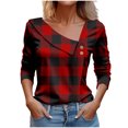 thumbnail image 1 of Birdeem T-Shirt à Manches Longues à Boutons Imprimé Col en V pour Femmes, 1 of 1