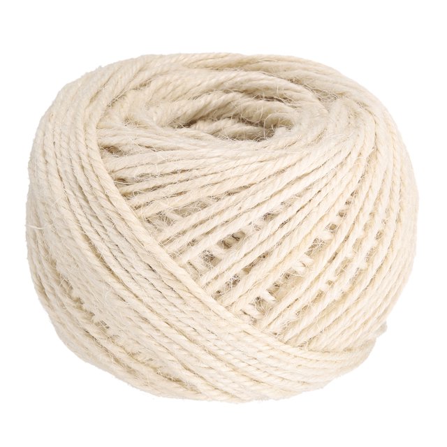 Uxcell 164 Feet Natural Jute Twine String, 2mm Twine String Color Jute Twine Jute Rope for DIY Art Crafts Gift Wrapping Decoration Packing Gardening Plant Hanger, White