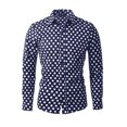 thumbnail image 1 of INSPIRE CHIC Chemise Habillée Ajustée pour Homme à Pois Imprimés à Manches Longues Boutonnée, 1 of 7