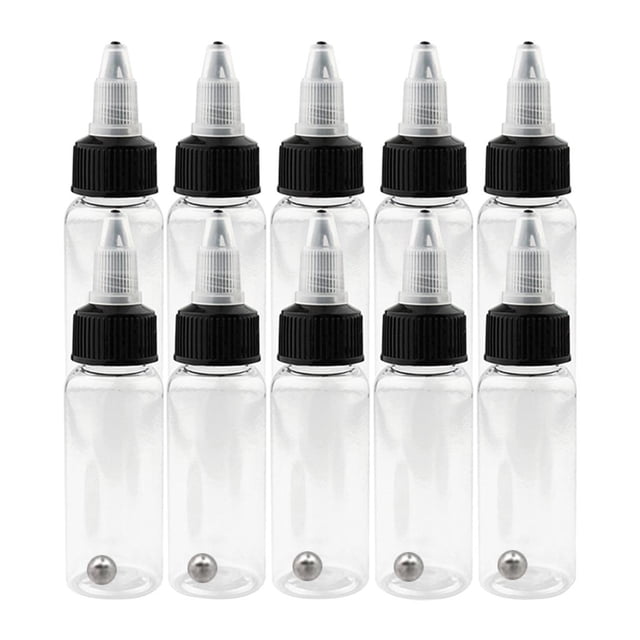 Tachiuwa Recyclable Clear Airbrush Ink Pigment Dispensing Bottles Plastic 30ml