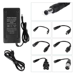 54.6V 2A Chargeur de vélo Lectric avec 6 Adaptateur & 9 Chargeurs de remplacement de batterie rapides pour cordon de pouce 3 Commutateurs de lumière de la voie pour l'extension adaptateur de voiture de voitures 12v Prise de voiture
