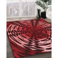 thumbnail image 3 of Ahgly Company Tapis d'Intérieur Rectangulaire Transitionnel Rouge Foncé Lavable à la Machine, 7 Pieds x 10 Pieds, 3 of 7