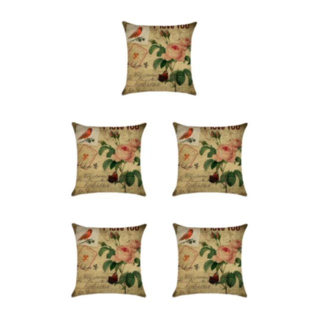 mmirethe Wide Application Cushion Covers For Coordinated Home Easy To Change Pillowcase kztym001-9 5Set