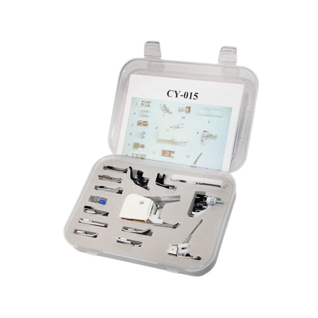 Ensemble de 15 Pcs/pqt pour Machine à Coudre Domestique, Presse à Pression à Pression, Trousse de Marche à Pied, Pièces de Machine à Coudre, Ensemble pour Frère, Singer, Babylock
