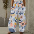 thumbnail image 5 of Birdeem Women Casual Printing Pockets Elastic Mid-Waist Comfortable Wide-Legged Loose Pants, 5 of 5
