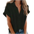 thumbnail image 1 of Birdeem Fashion Woman Causal Button Solid Blouse Short Sleeve T-Shirt Summer Tops, 1 of 12