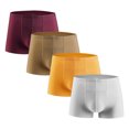thumbnail image 1 of Plebaso Mens 4 Pack Boxer Briefs Breathable Stretch Underwear Soft Boxers for Men Short Leg Underpants, 1 of 2