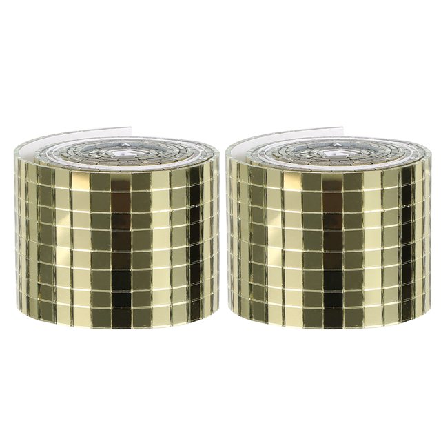 Shisuyan 2 Rolls Adhesive Mosaic Tiles Glass Mirror Mosaic Sticker DIY Wall Sticker