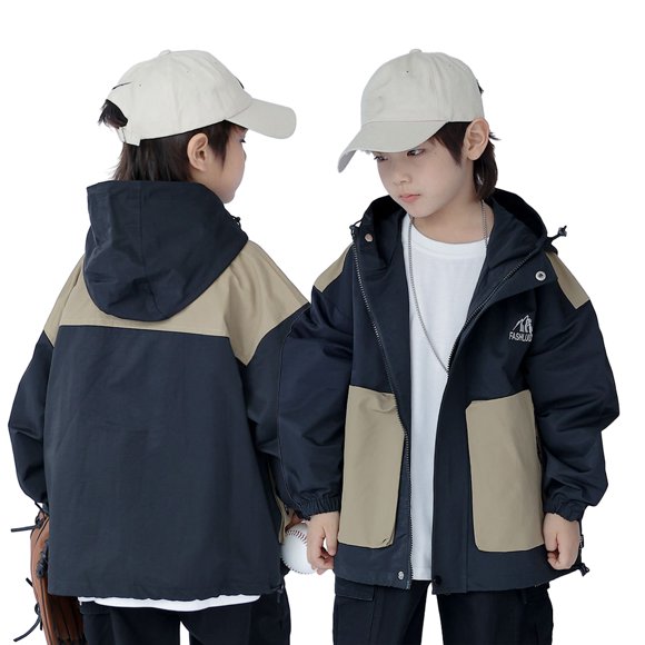 Beautyzll 1-10Y Boys Windbreaker Casual Outerwear Lightweight Waterproof Rain Jacket Hooded Dust Coat for Toddler Baby Kids