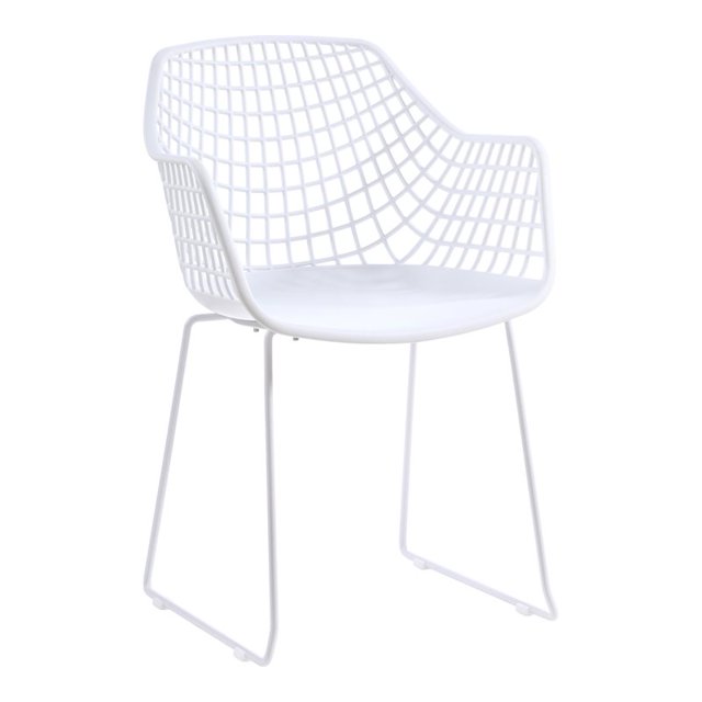 Moe's Home Collection Honolulu Chair, Contemporary, Outdoor, White, (Set of 2)