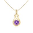 thumbnail image 1 of Angara Collier en Améthyste Naturelle - Pendentif Solitaire en Améthyste Ronde Nœud Infini en Or Jaune 14 K pour Femmes, 1 of 8