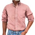 thumbnail image 1 of RXIRUCGD Chemise Blouse à Manches Longues pour Homme à Col Rabattu, Rose, Taille : 2TG, 1 of 5