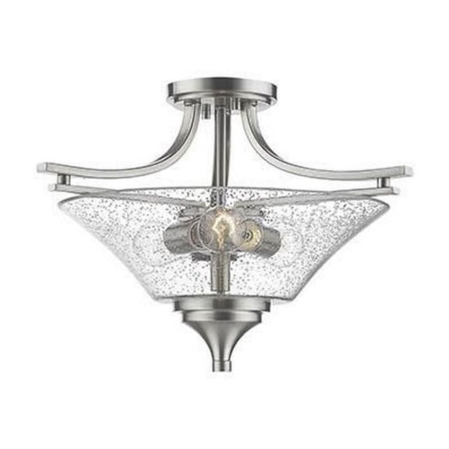 Millennium 1483-SN Three Light Semi-Flush Ceiling Mount, Pwt, Nckl, B/S, Slvr