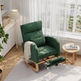 thumbnail image 1 of Modern Nursery Rocking Chair, Boucle Upholstered Rocking Chair with Footrest, Comfortable Rocker Recliner with Side Pocket, Rocker Glider for Living Room, Bedroom, Nursing Room, Green, 1 of 9