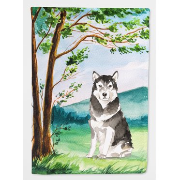 Carolines Treasures CK2566GF Under the Tree Alaskan Malamute Garden Size Flag