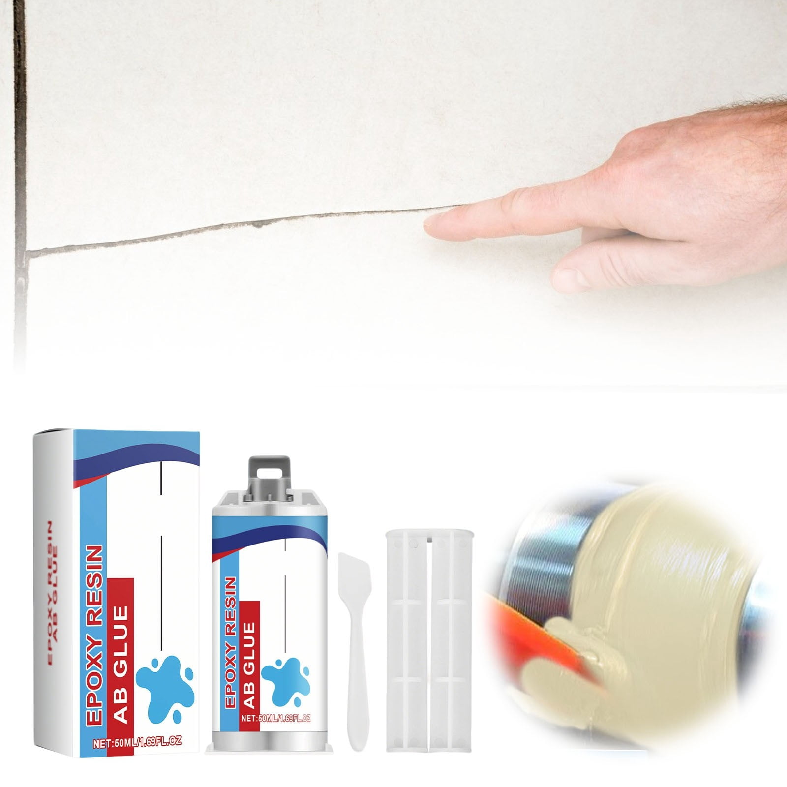 TIELUTT Epoxy Resin AB Epoxy Structural Ab High Strength DIY Baseboard Back Small Glue Sticks Drying Stick Mortar Glue for Foam