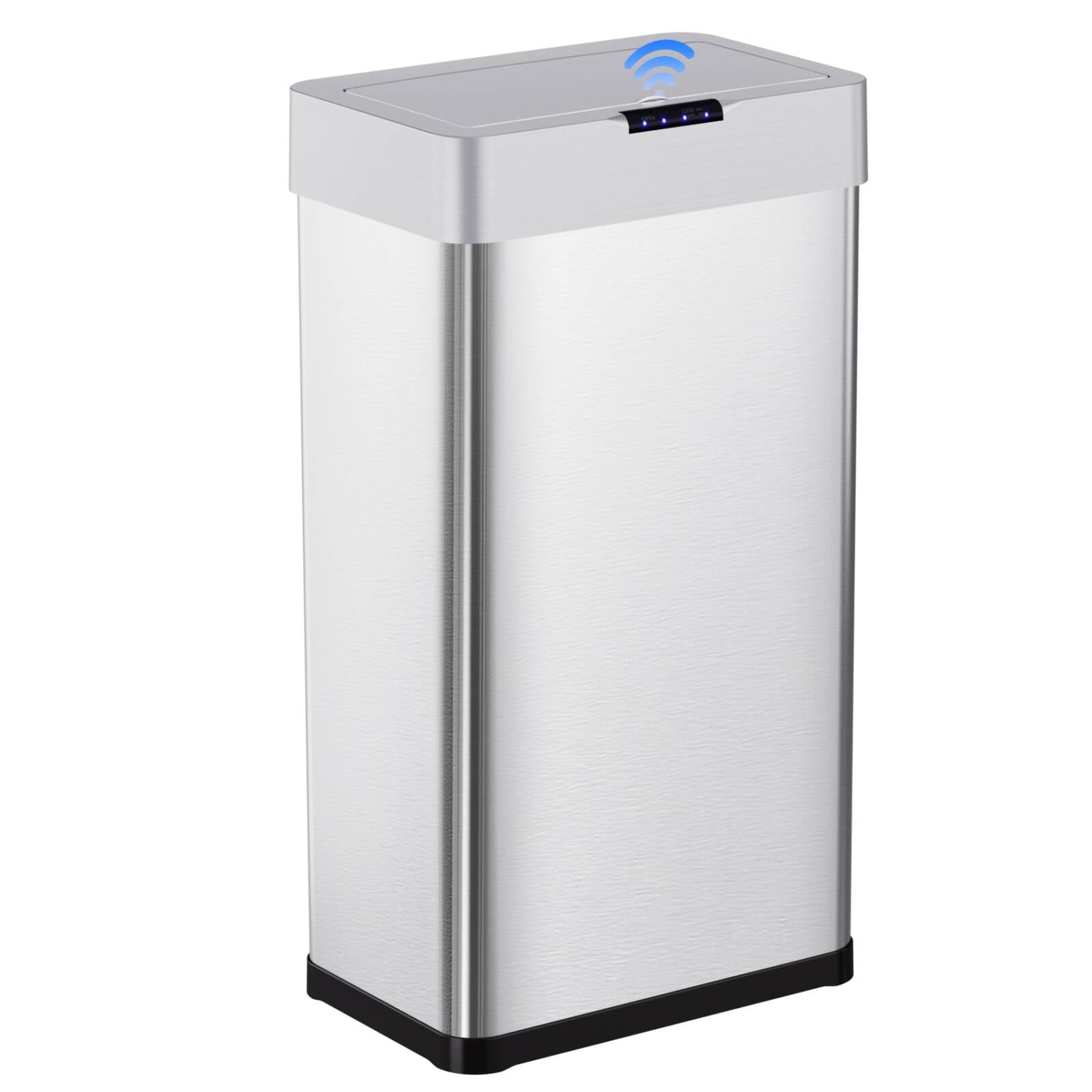 Pirecart 16 Gallon Automatic Trash Can, Motion Sensor Kitchen Trash Can Stainless Steel Smart Bin for Home Office