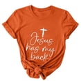 thumbnail image 5 of EGNMCR Shirts Easter Chemises pour Femmes Chemises Imprimé de Pâques pour Femmes Lettrage de Pâques Imprimé Col Rond Haut à Manches Courtes Haut/chemise à Manches Courtes Col Rond T - pour Femmes, 5 of 5