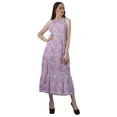 thumbnail image 2 of Moomaya Robe Longue Imprimée pour Femmes, Fente avant, Aguichant, Sans Manches, en Rayonne, Robe de Mariage, 2 of 4