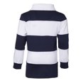 thumbnail image 3 of Sportoli?‚? ® Grands Garçons Polo Rugby à Manches Longues à Larges Rayures 100 % Coton - Blanc (Taille 16), 3 of 7