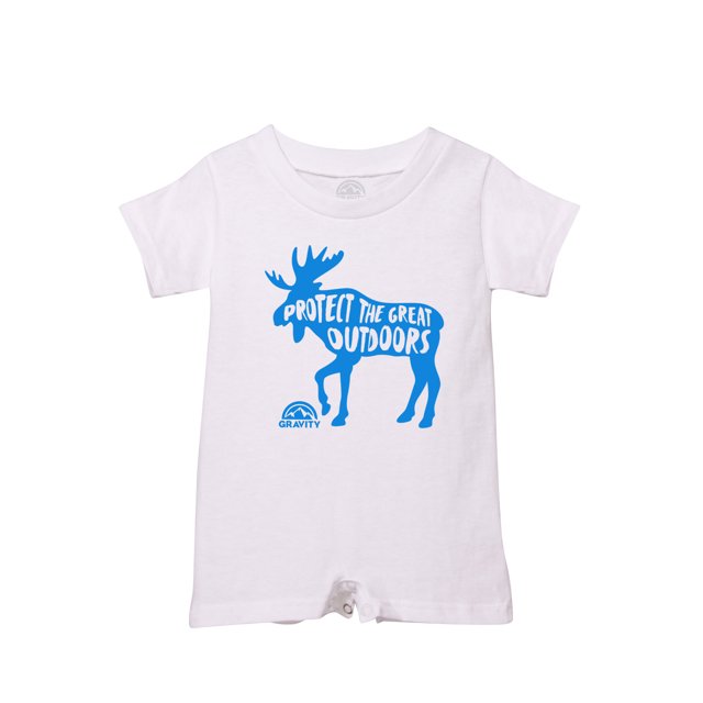 Protéger le Grand Air Justaucorps pour Bébé T-Romper - Blanc - Logo Royal - 6M